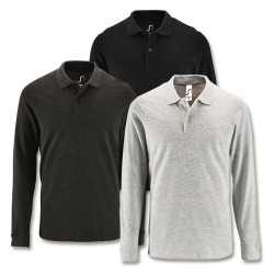 Men's Promotional Polo Shirts  - SOLS Perfect Mens Long Sleeve Polo