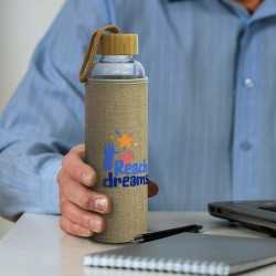 Drink Bottles - Glass  - Eden Glass Bottle - Natural Sleeve - 600ml