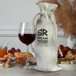 Drawstring Bags & Back Sacks  - Jute Wine Drawstring Bag