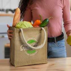 Jute Shopping & Tote Bags  - Monza Starch Jute Tote Bag