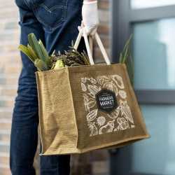 Jute Shopping & Tote Bags  - Torino Starch Jute Tote Bag