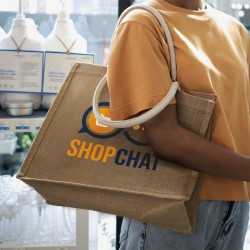 Jute Shopping & Tote Bags  - Modena Starch Jute Tote Bag