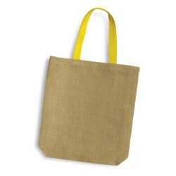 Jute Shopping & Tote Bags  - Thera Jute Tote Bag - Coloured Handles