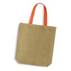 Jute Shopping & Tote Bags  - Thera Jute Tote Bag - Coloured Handles