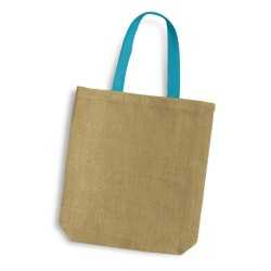 Jute Shopping & Tote Bags  - Thera Jute Tote Bag - Coloured Handles