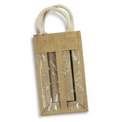 Wine Holders & Carriers  - Serena Jute Double Wine Carrier