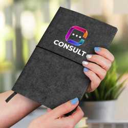 Promotional Journals & Noteboooks  - RPET Felt Soft Cover Notebook - A5