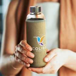 Drink Bottles - Metal  - Venus Glass Bottle - Natural Sleeve