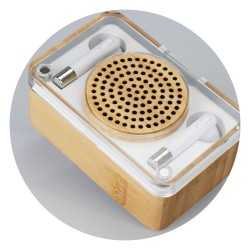Wired & Bluetooth Speakers  - Bamboo Wireless Speaker & Earbud Set