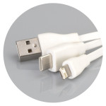 USB Hubs &amp; Cables - Bamboo Charging Cable Key Ring - Round