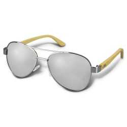 Wristbands  - Aviator Mirror Lens Sunglasses - Bamboo