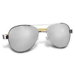 Wristbands  - Aviator Mirror Lens Sunglasses - Bamboo