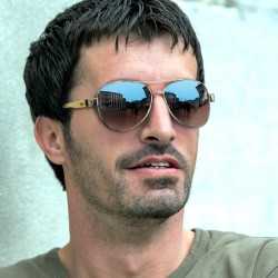 Wristbands  - Aviator Mirror Lens Sunglasses - Bamboo