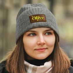 Beanies  - Nebraska Heather Cable Knit Beanie With Patch