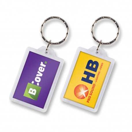 Printed Keyrings  - Lens Key Ring - Rectangle