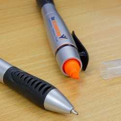 Plastic Promotional Pens  - Duo Pen with Highlighter