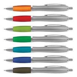 Plastic Promotional Pens  - Vistro Silver Barrel Plastic Pen