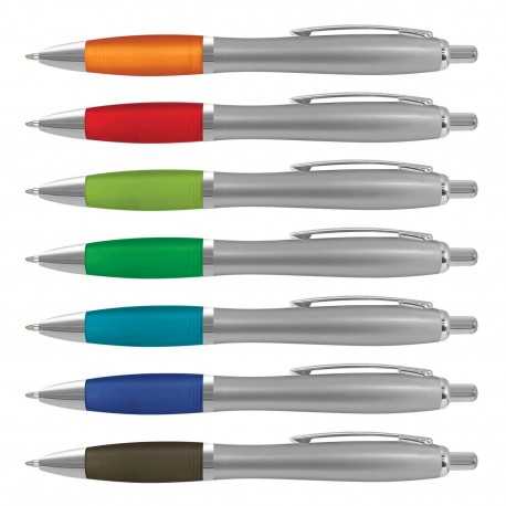 Plastic Promotional Pens  - Vistro Silver Barrel Plastic Pen