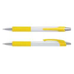 Plastic Promotional Pens  - Cleo White Barrel Plastic Pen
