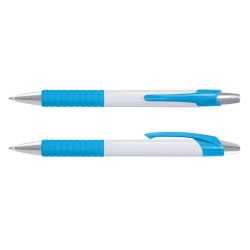 Plastic Promotional Pens  - Cleo White Barrel Plastic Pen