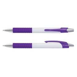 Plastic Promotional Pens  - Cleo White Barrel Plastic Pen