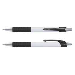 Plastic Promotional Pens  - Cleo White Barrel Plastic Pen