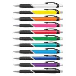 Plastic Promotional Pens  - Jet Coloured Barrel Plastic Pen