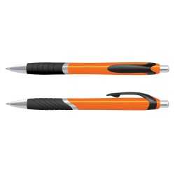 Plastic Promotional Pens  - Jet Coloured Barrel Plastic Pen