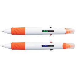 Plastic Promotional Pens  - Tetra Highlighter Plastic Pen