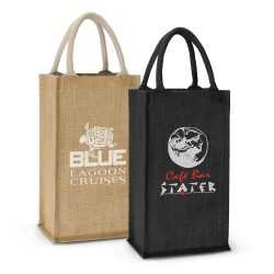 Wine Holders & Carriers  - Donato Jute Double Wine Carrier
