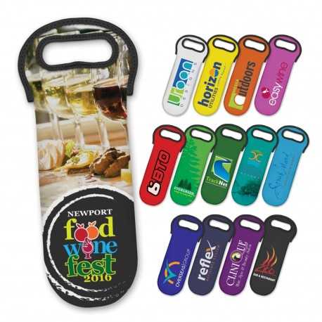 Wine Holders & Carriers  - Neoprene Wine Cooler Bag - Full Colour