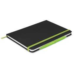 Promotional Journals & Noteboooks  - Omega Black Notebook with Pen
