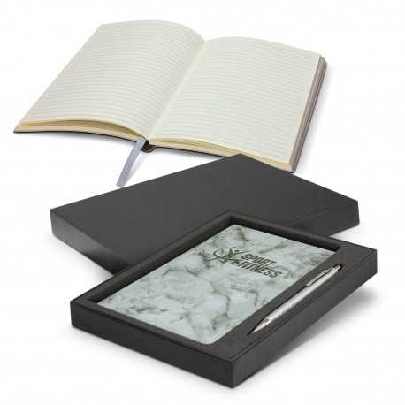 Promotional Journals & Noteboooks  - Marble Notebook and Pen Gift Set