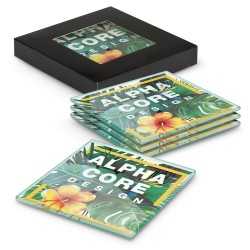 Coasters  - Venice Glass Coaster Set of 4 Square - Full Colour