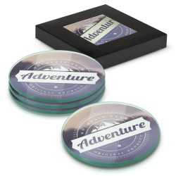 Coasters  - Venice Glass Coaster Set of 4 Round - Full Colour