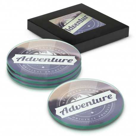 Coasters  - Venice Glass Coaster Set of 4 Round - Full Colour