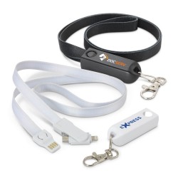 Custom Printed Lanyards  - Artex 3-in-1 Charging Lanyard