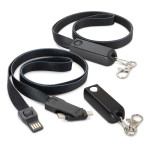 Custom Printed Lanyards - Artex 3-in-1 Charging Lanyard