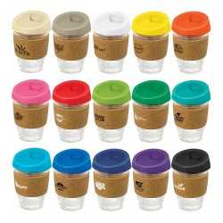Reusable Coffee Cups - Glass  - Metro Cup - Cork Band
