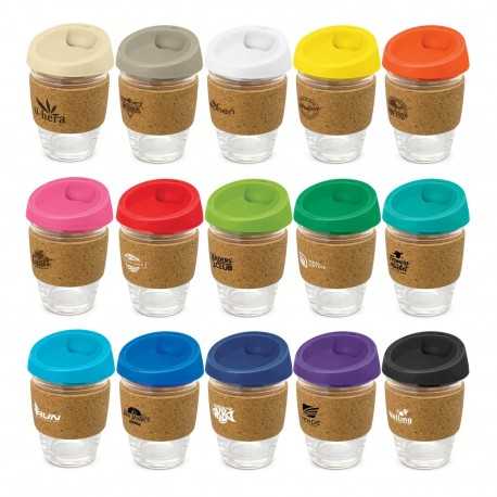 Reusable Coffee Cups - Glass  - Metro Cup - Cork Band