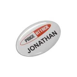 Name & Pin Badges  - Button Badge Oval - 65 x 45mm