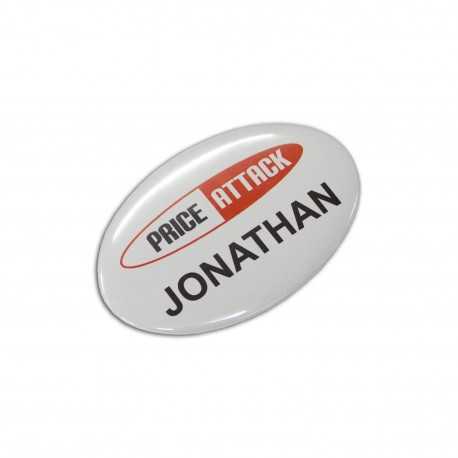 Name & Pin Badges  - Button Badge Oval - 65 x 45mm