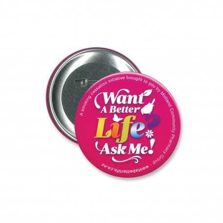 Name & Pin Badges  - Button Badge Round - 90mm