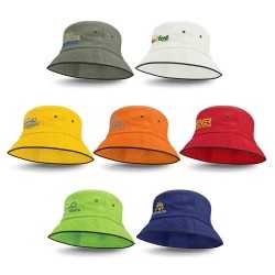 Wide Brim Hats  - Bondi Bucket Hat - Black Sandwich Trim