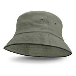 Wide Brim Hats  - Bondi Bucket Hat - Black Sandwich Trim