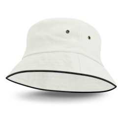 Wide Brim Hats  - Bondi Bucket Hat - Black Sandwich Trim
