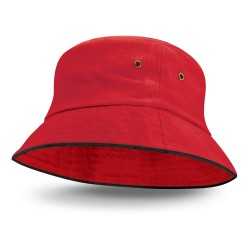 Wide Brim Hats  - Bondi Bucket Hat - Black Sandwich Trim