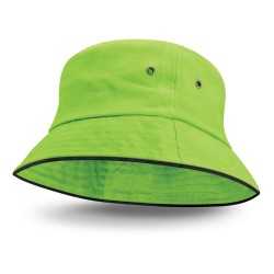 Wide Brim Hats  - Bondi Bucket Hat - Black Sandwich Trim