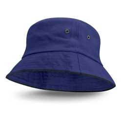 Wide Brim Hats  - Bondi Bucket Hat - Black Sandwich Trim