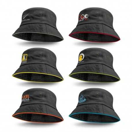 Wide Brim Hats  - Bondi Bucket Hat - Coloured Sandwich Trim